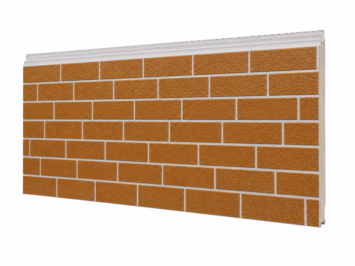 Dwukolorowy metalowy panel boczny o liniowym wzorze cegły